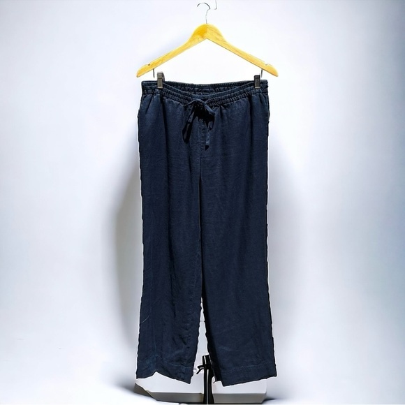 🌻Jones New York Sport Blue Minimalist Lagenlook Wide Leg Pants Size Small - Picture 1 of 7